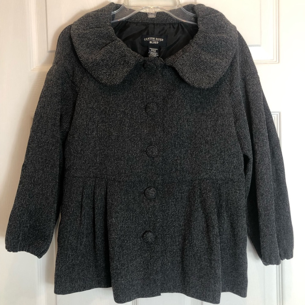 Canyon River Blue Pleated 3/4 Sleeve Jacket. Size Small